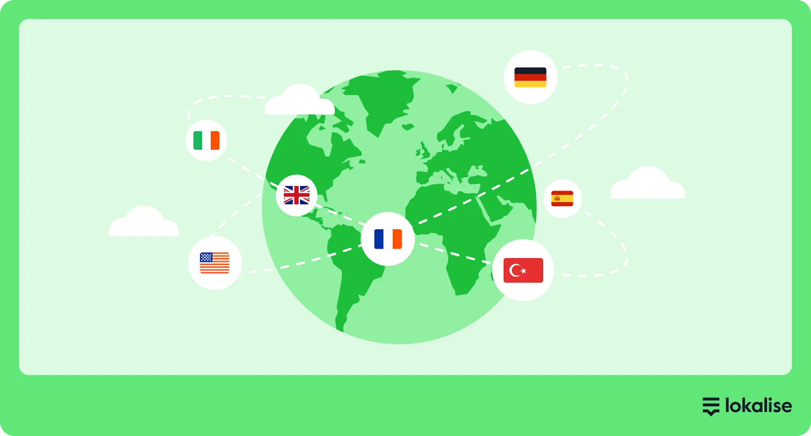Globe with country flags