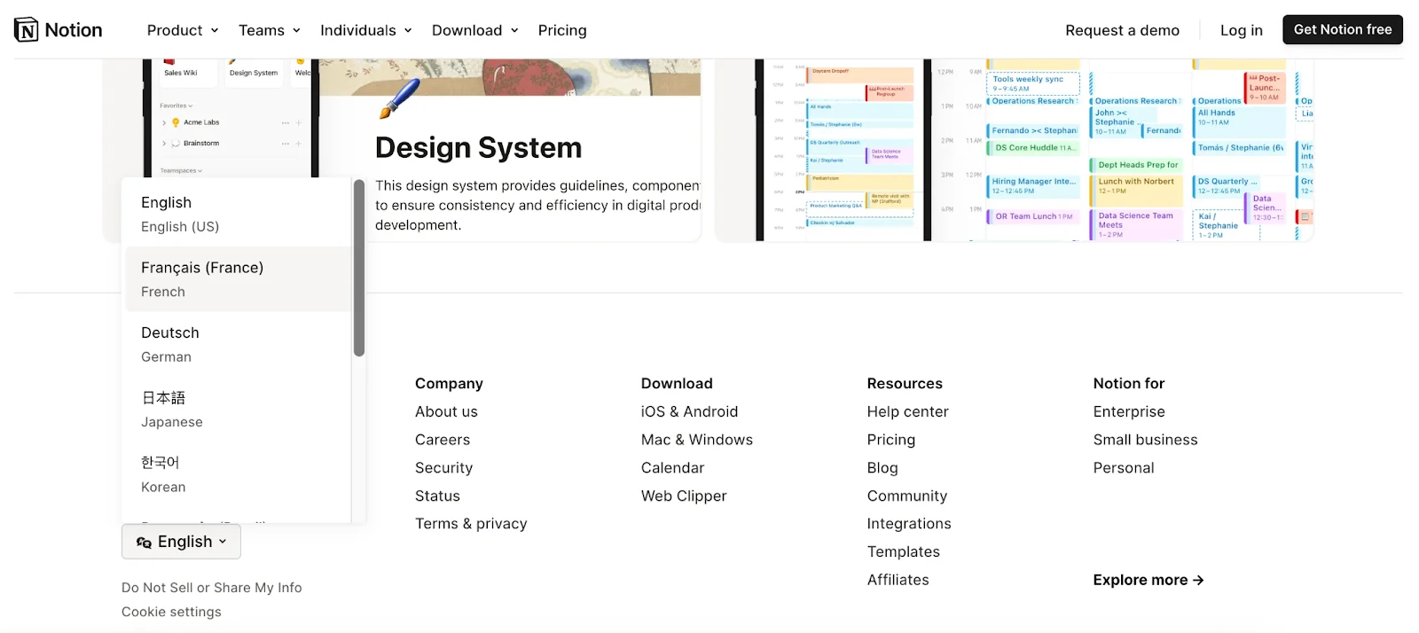 Notion multilingual website