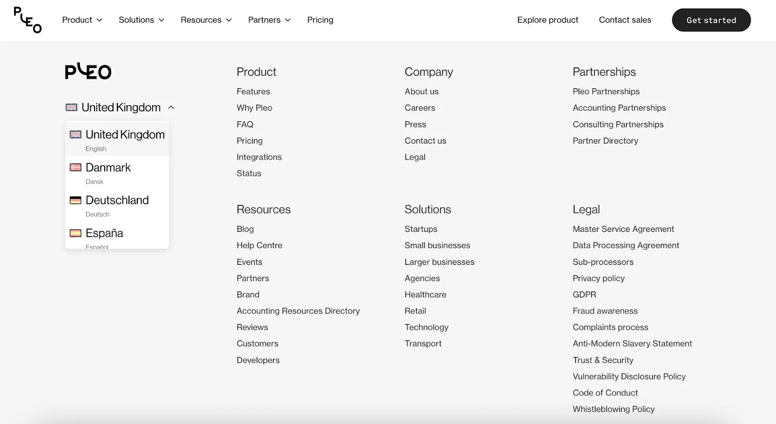 Pleo multilingual website