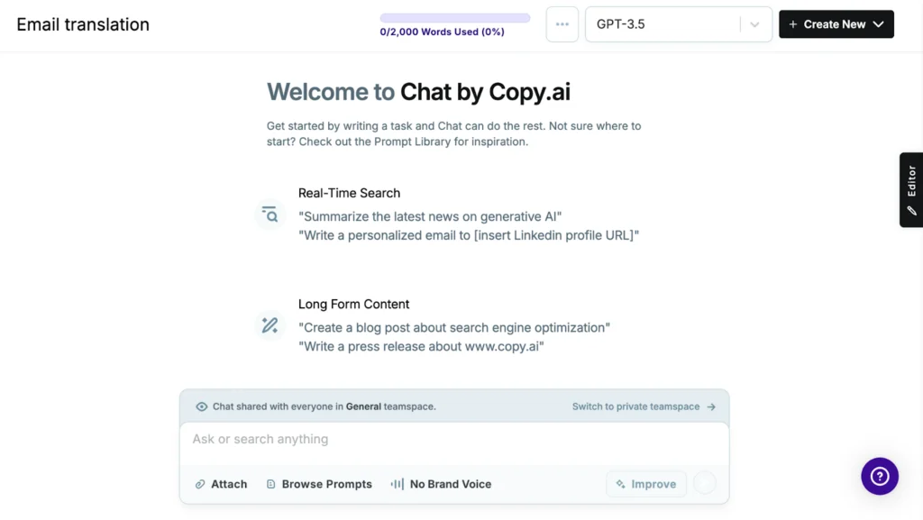 Using Copy.ai for translations