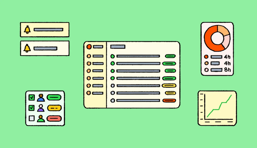 Tasks being checked off in a task management tool.