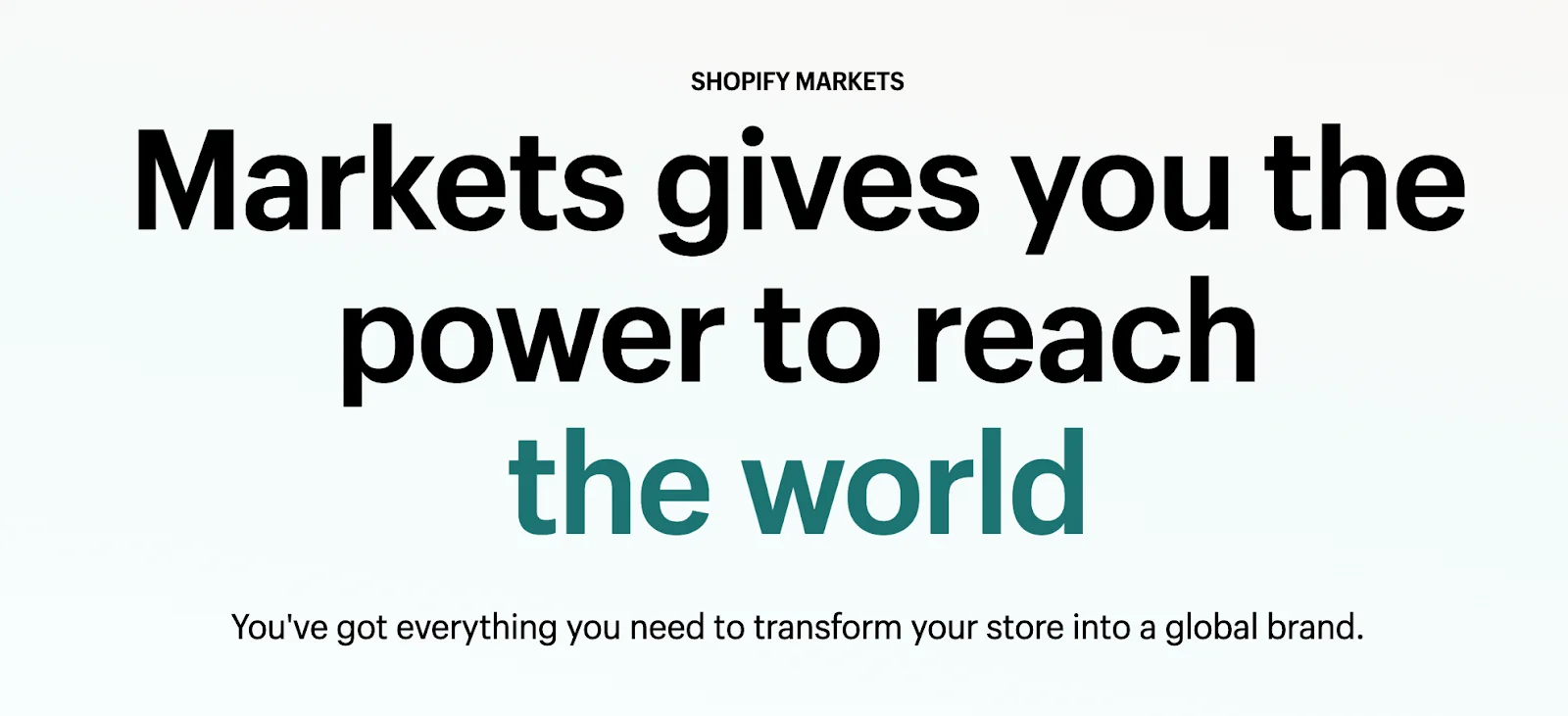 A screenshot of Shopify Markets