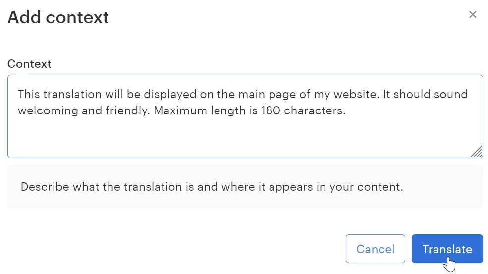 Adding context to translations