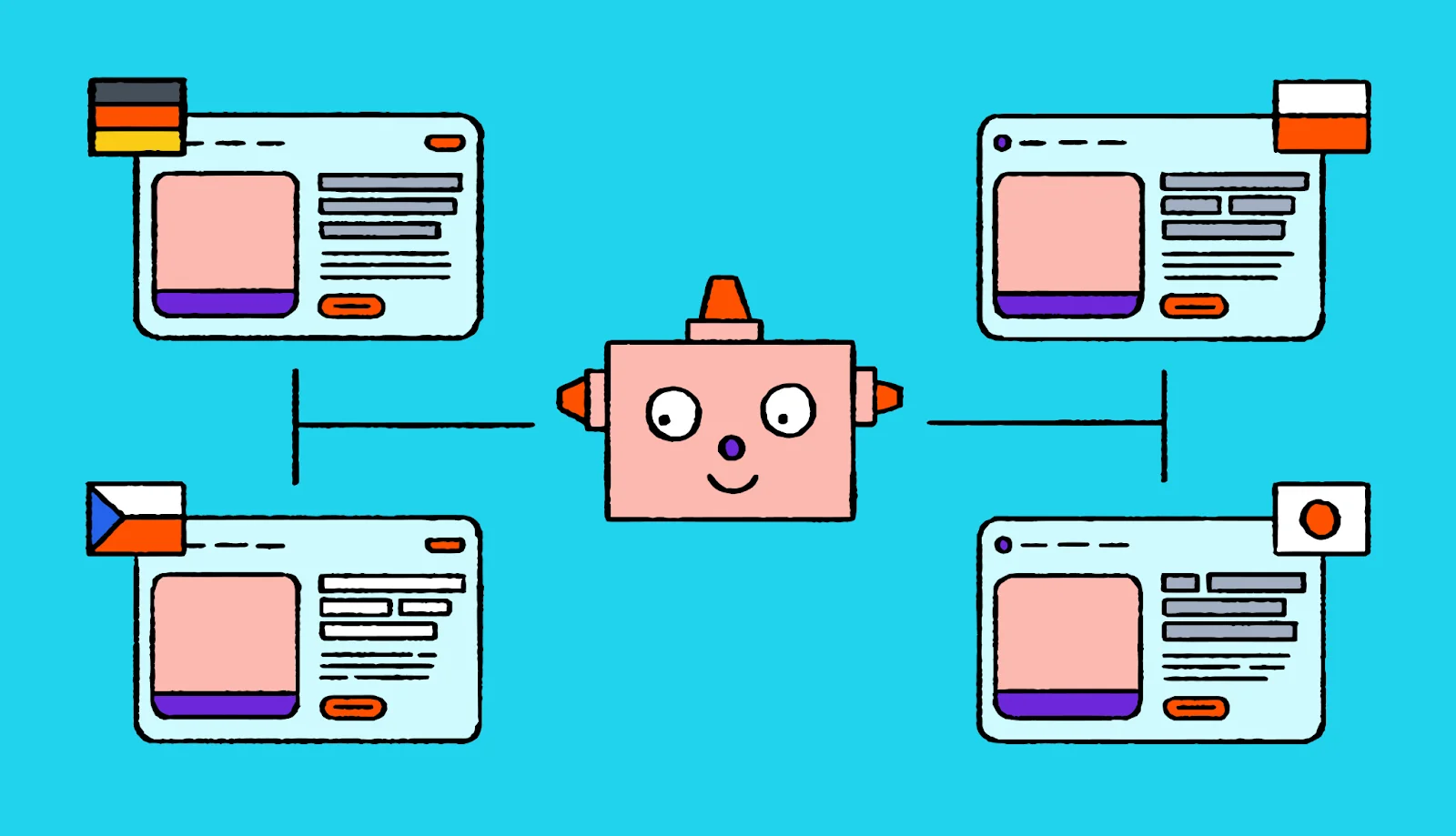 Image showing a machine translating a document from one language into another language