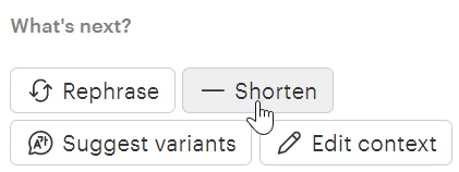 Using Lokalise AI to shorten translated copy
