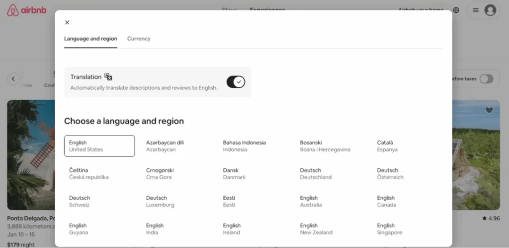 AirBnb product localization