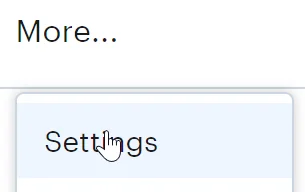 Settings menu