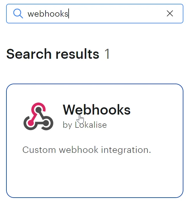 Choosing Lokalise app - webhooks