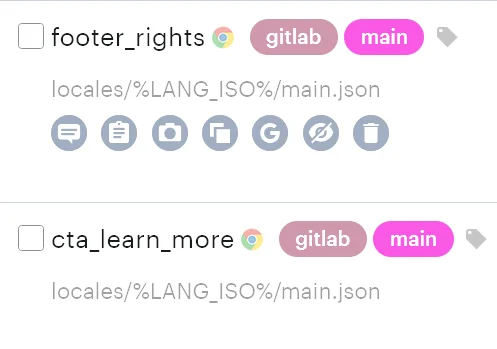 Translatios keys on Lokalise
