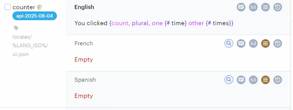 Base language values uploaded to Lokalise