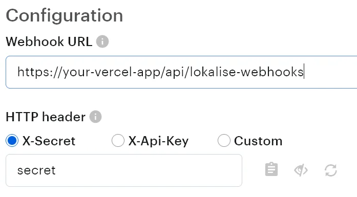 Configuring Lokalise webhook