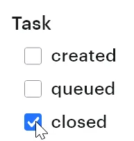 Task closed event