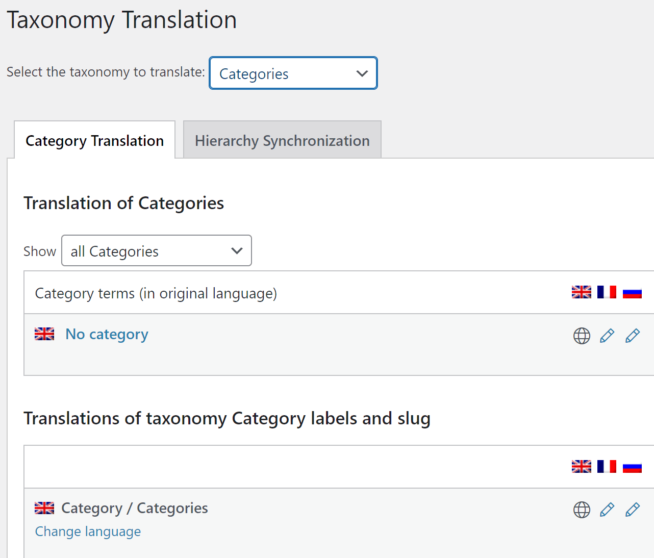 Taxonomy translation