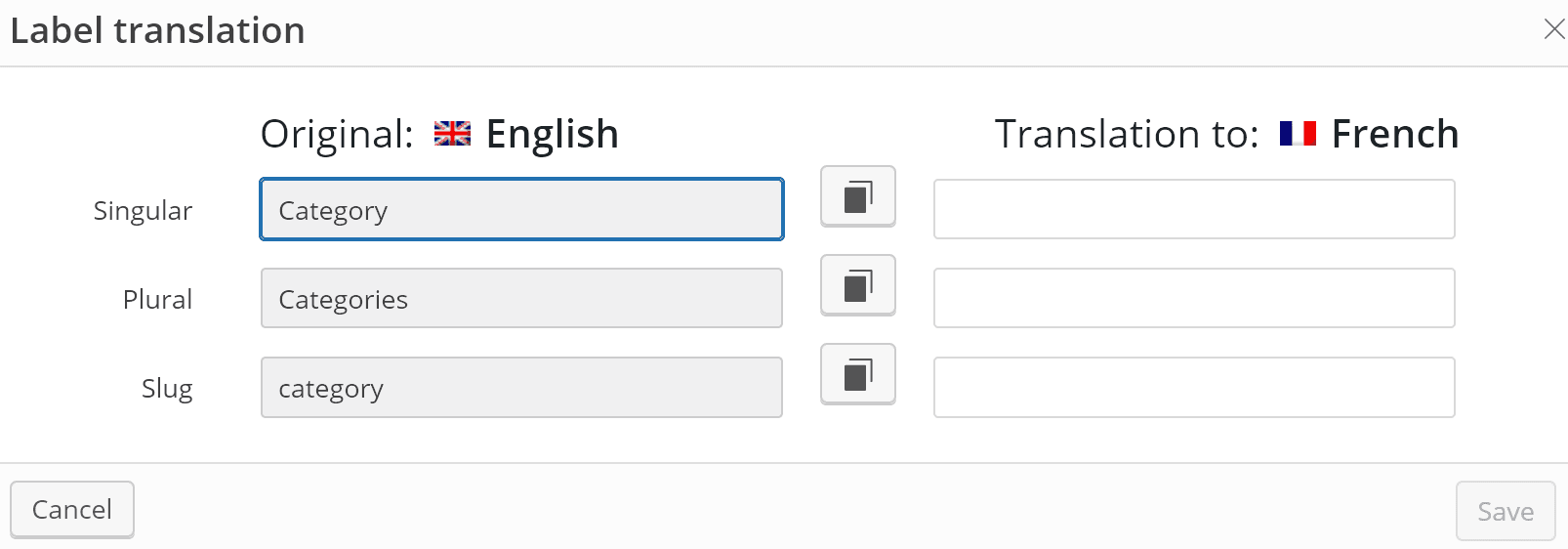 Label translation