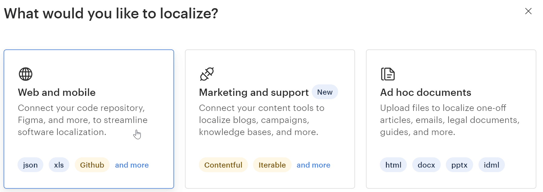 What would you like to localize