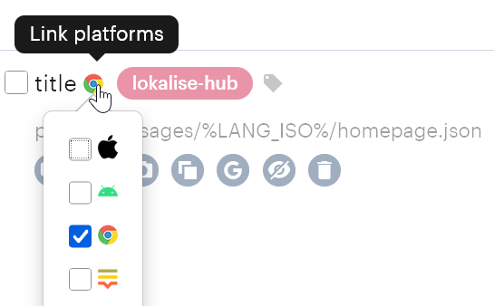 Linked platform on Lokalise