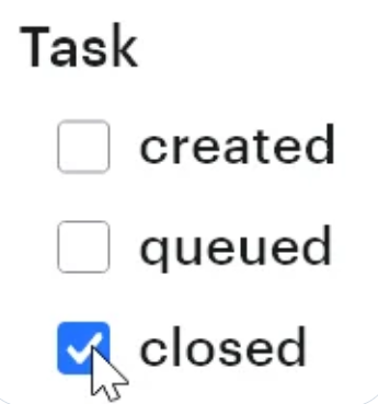 Choosing Task closed event type for Lokalise webhook