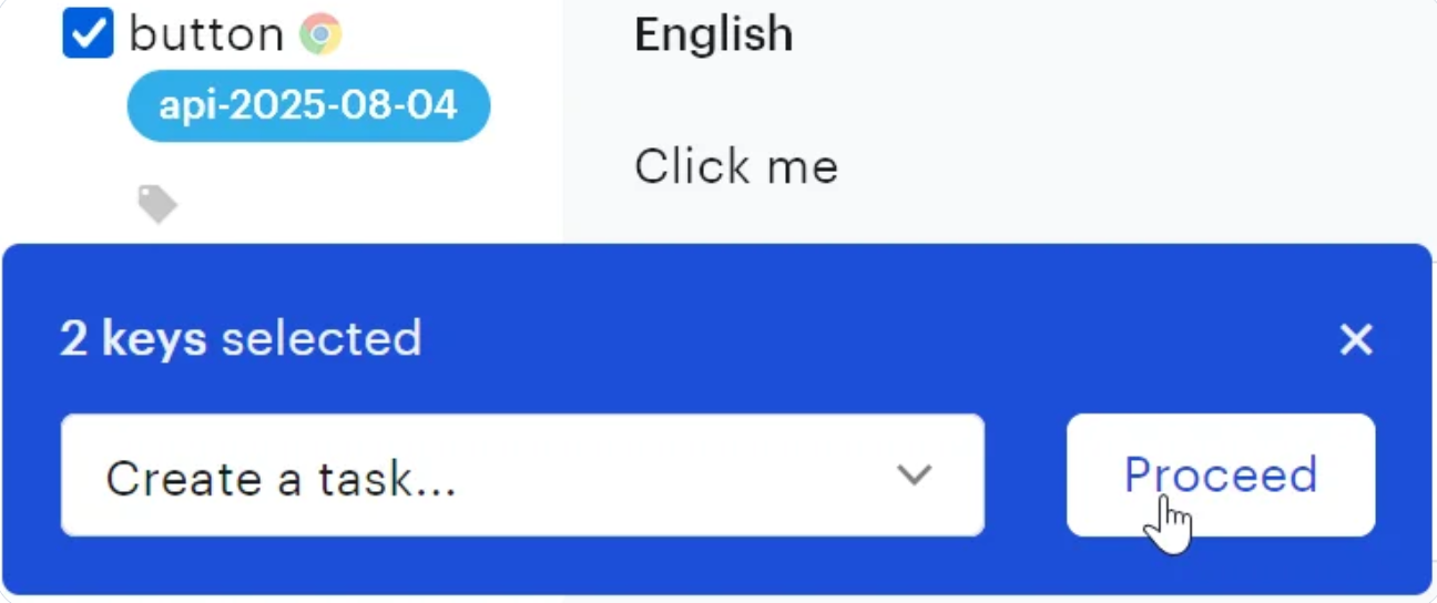 Creating a new task on Lokalise