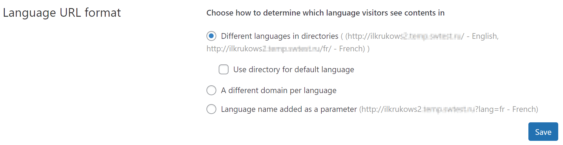 Language URL format