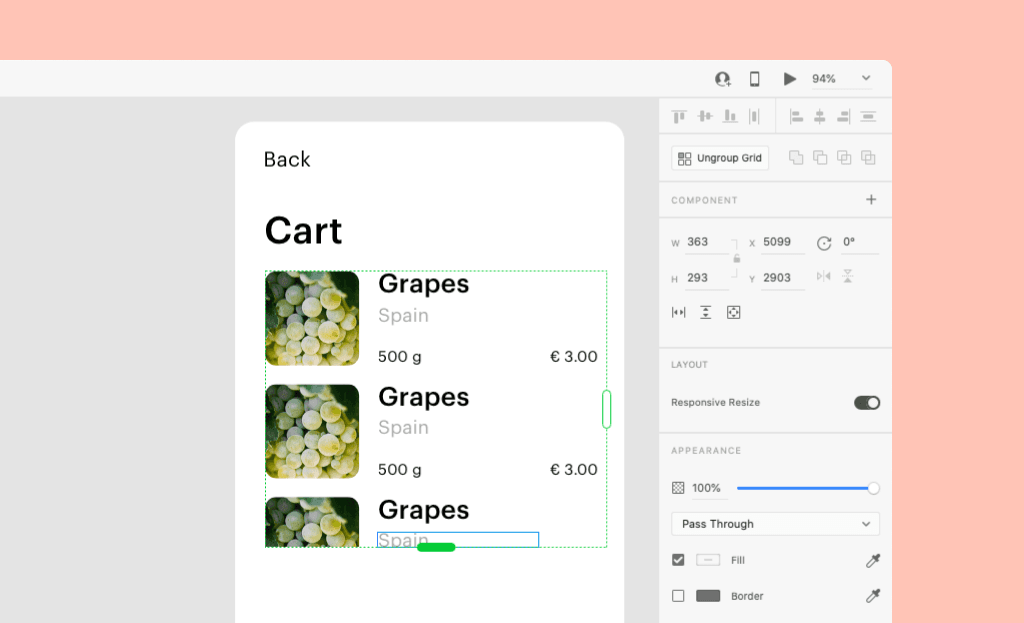 Adobe XD Repeat Grid