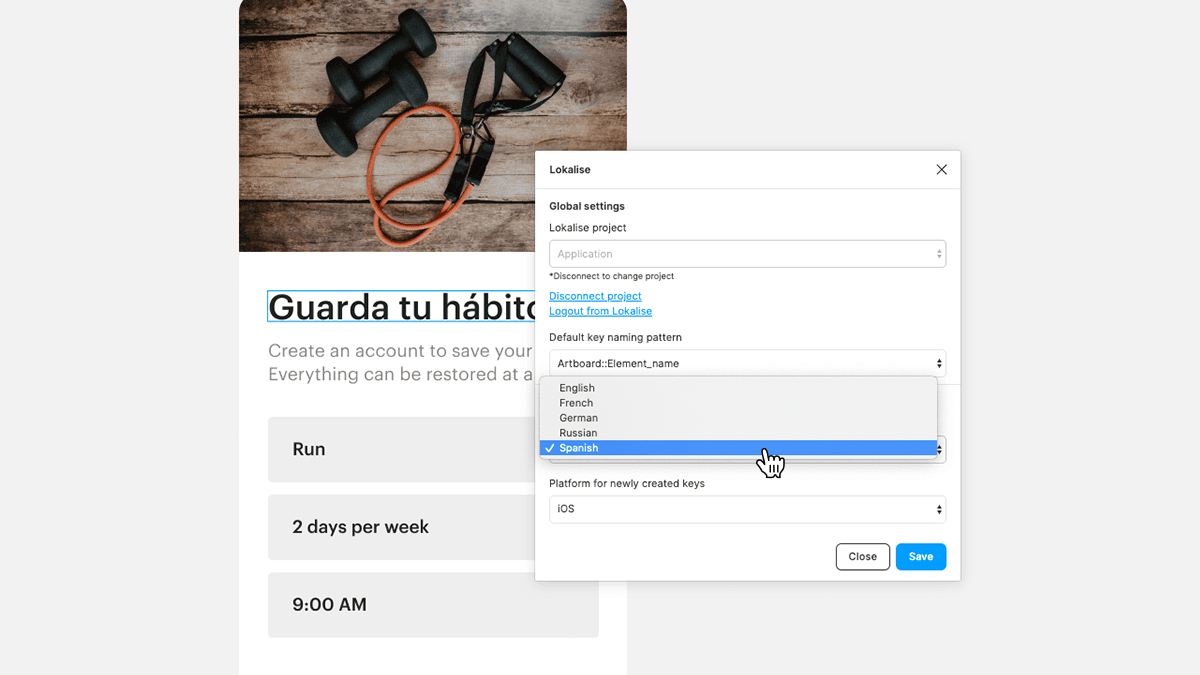Figma to view how the different language texts