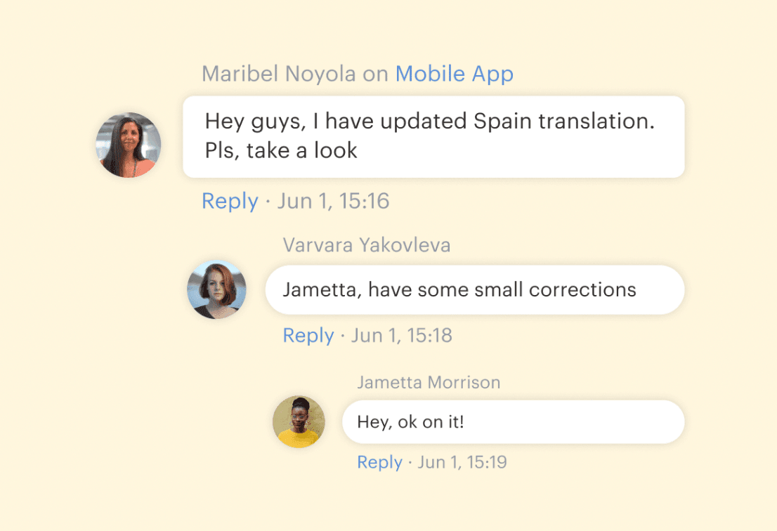 Communicating in-app in Lokalise