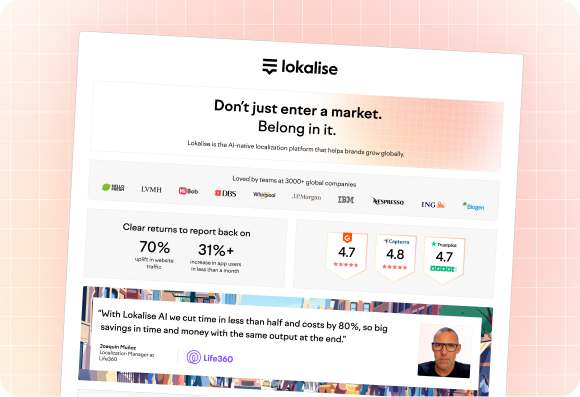 Lokalise One-Pager