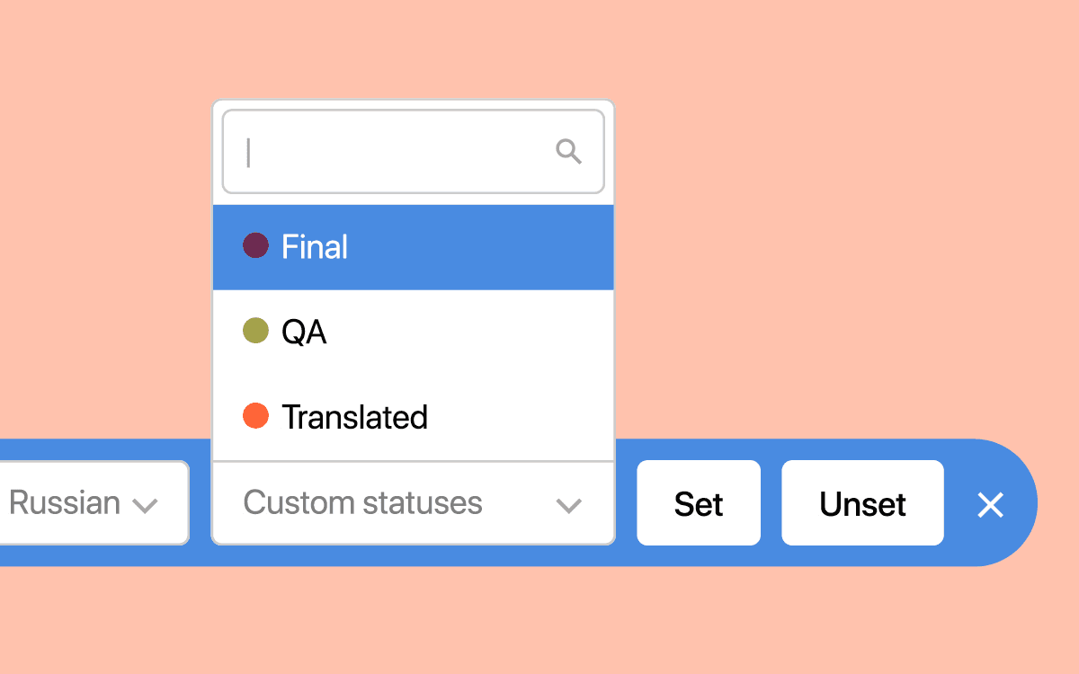 Custom translation status