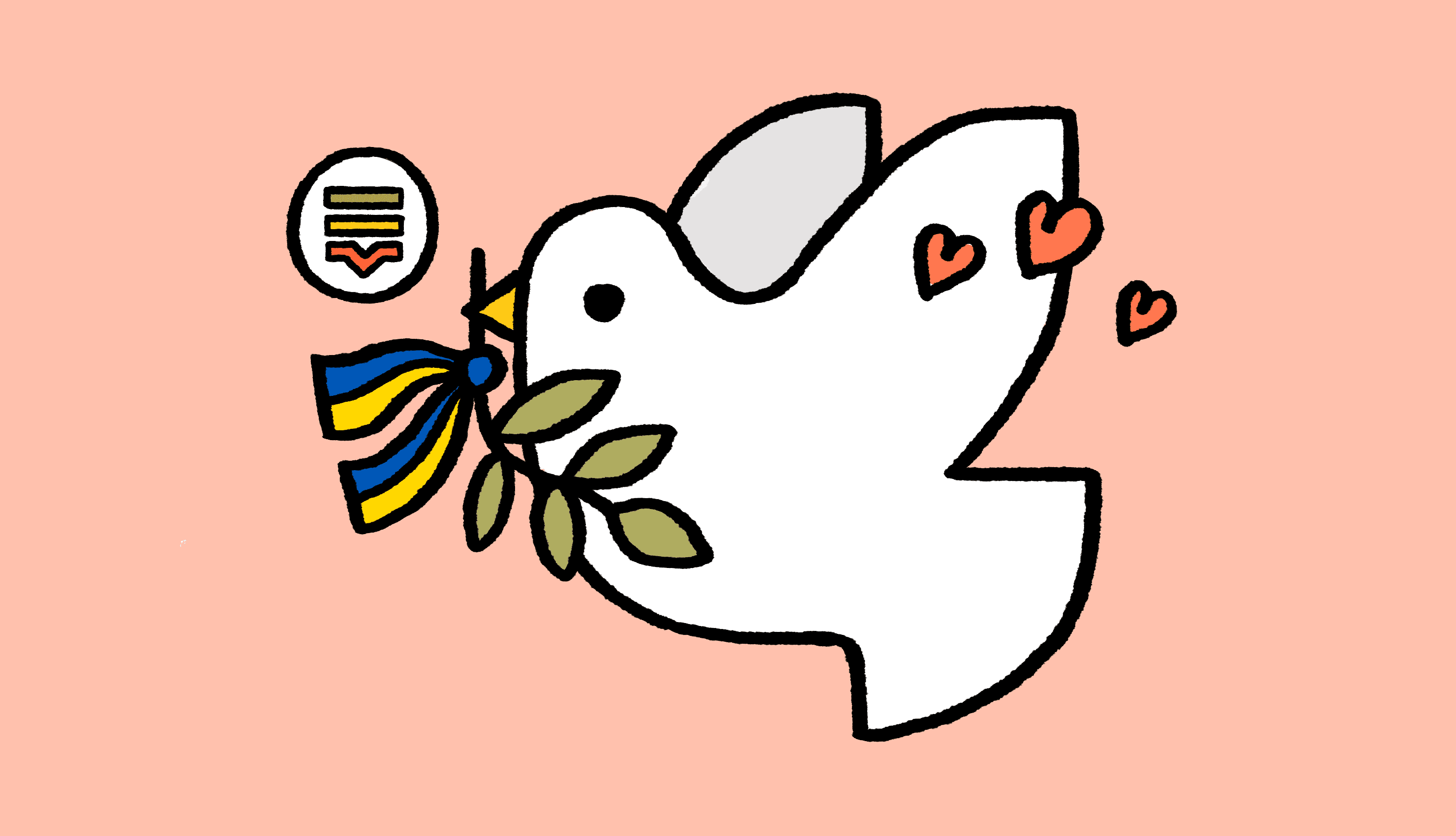 Peace dove for Ukraine with Lokalise logo