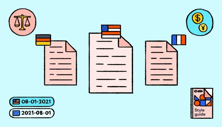 Business documents being translated.