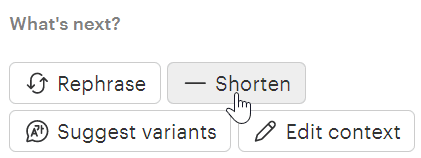 Using Lokalise AI to shorten translated copy