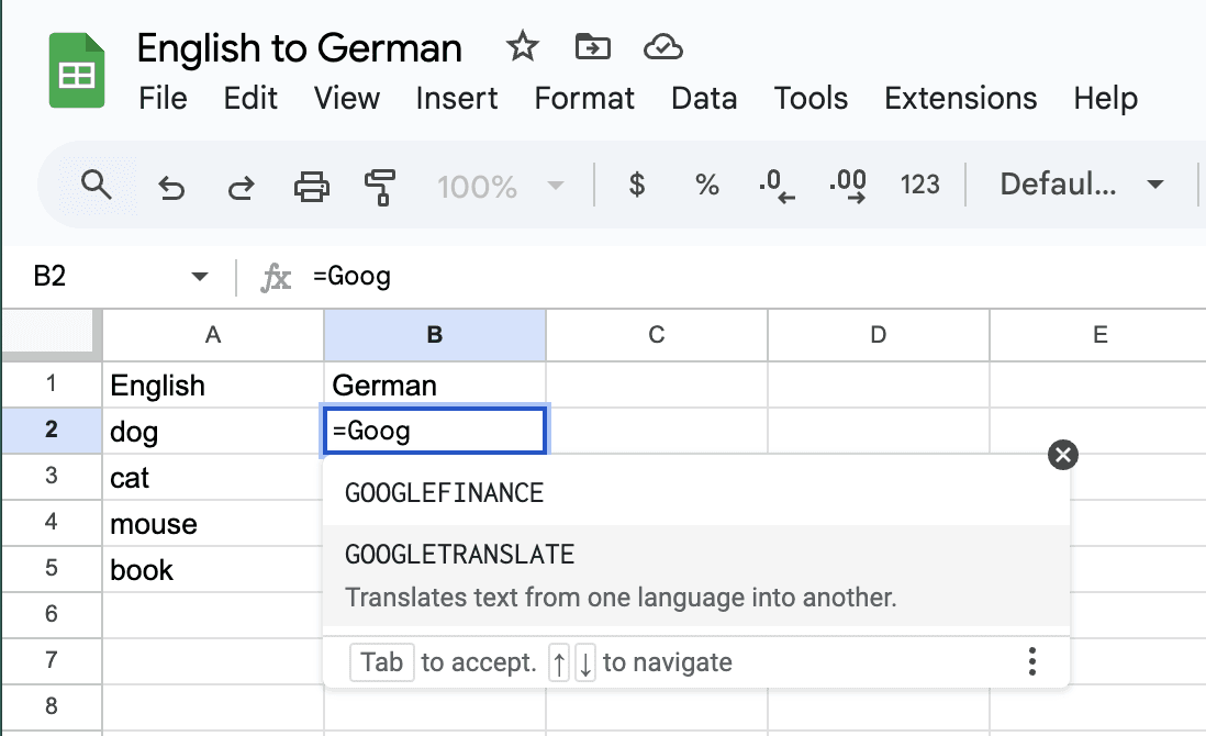 Translate Excel files