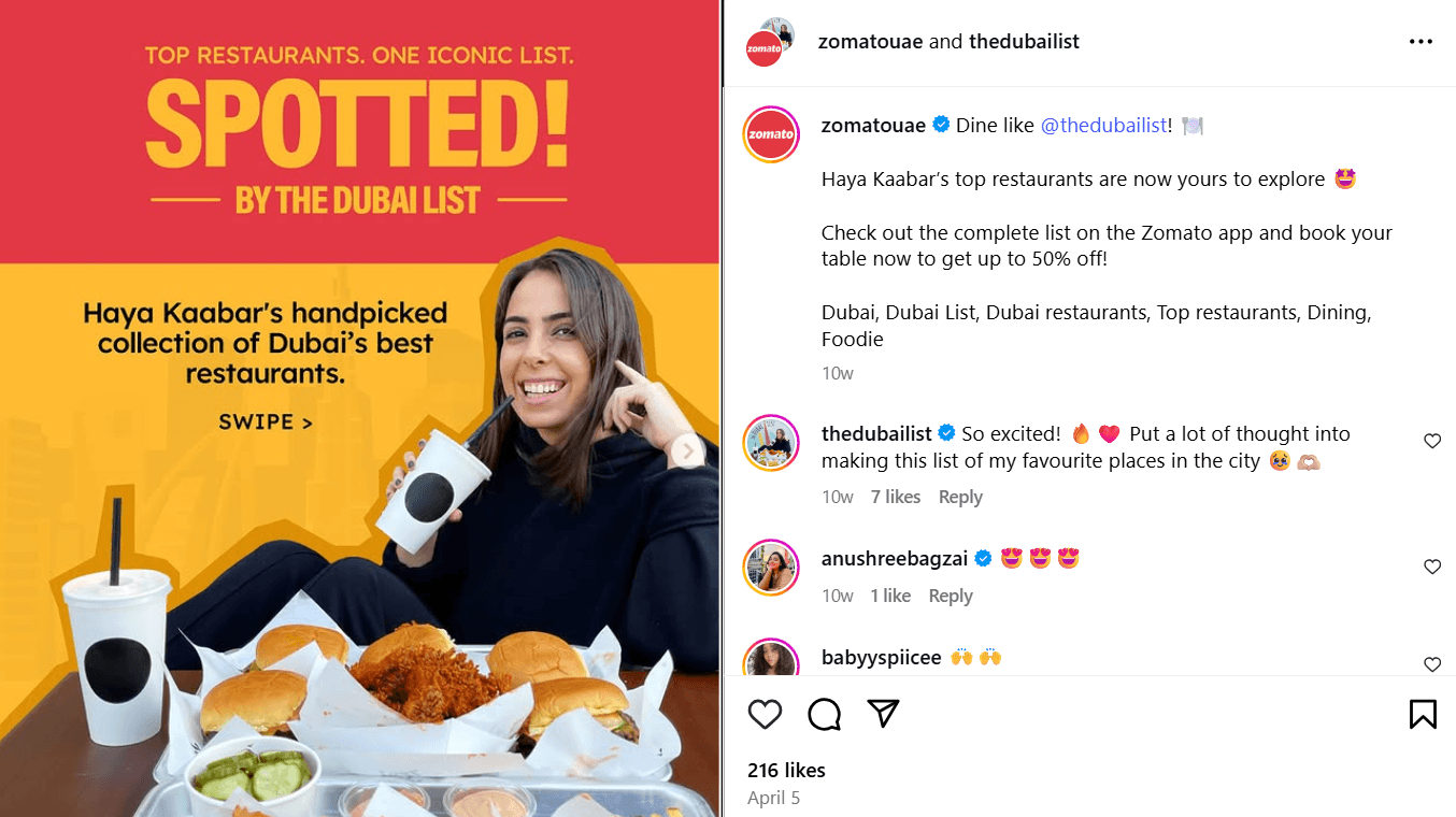 Zomato's collaboration with influencers for culturalization.png