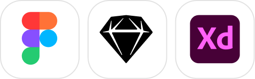 Figma, Sketch, Adobe XD logos