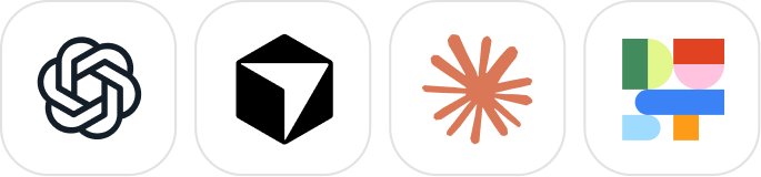 Cursor, Claude, Dust logos