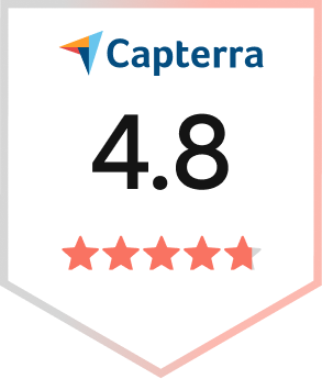 Capterra rating badge 4.8 stars