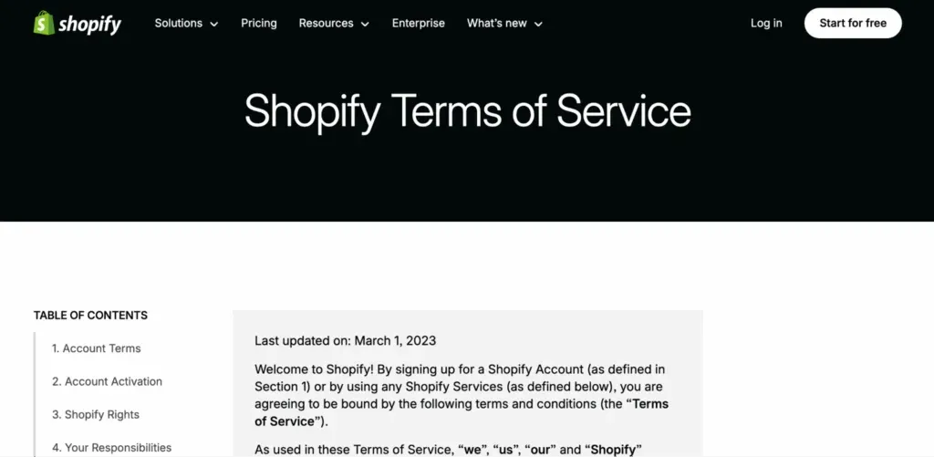 Shopify example