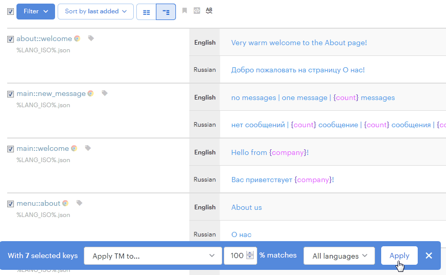 translation memory software lokalise