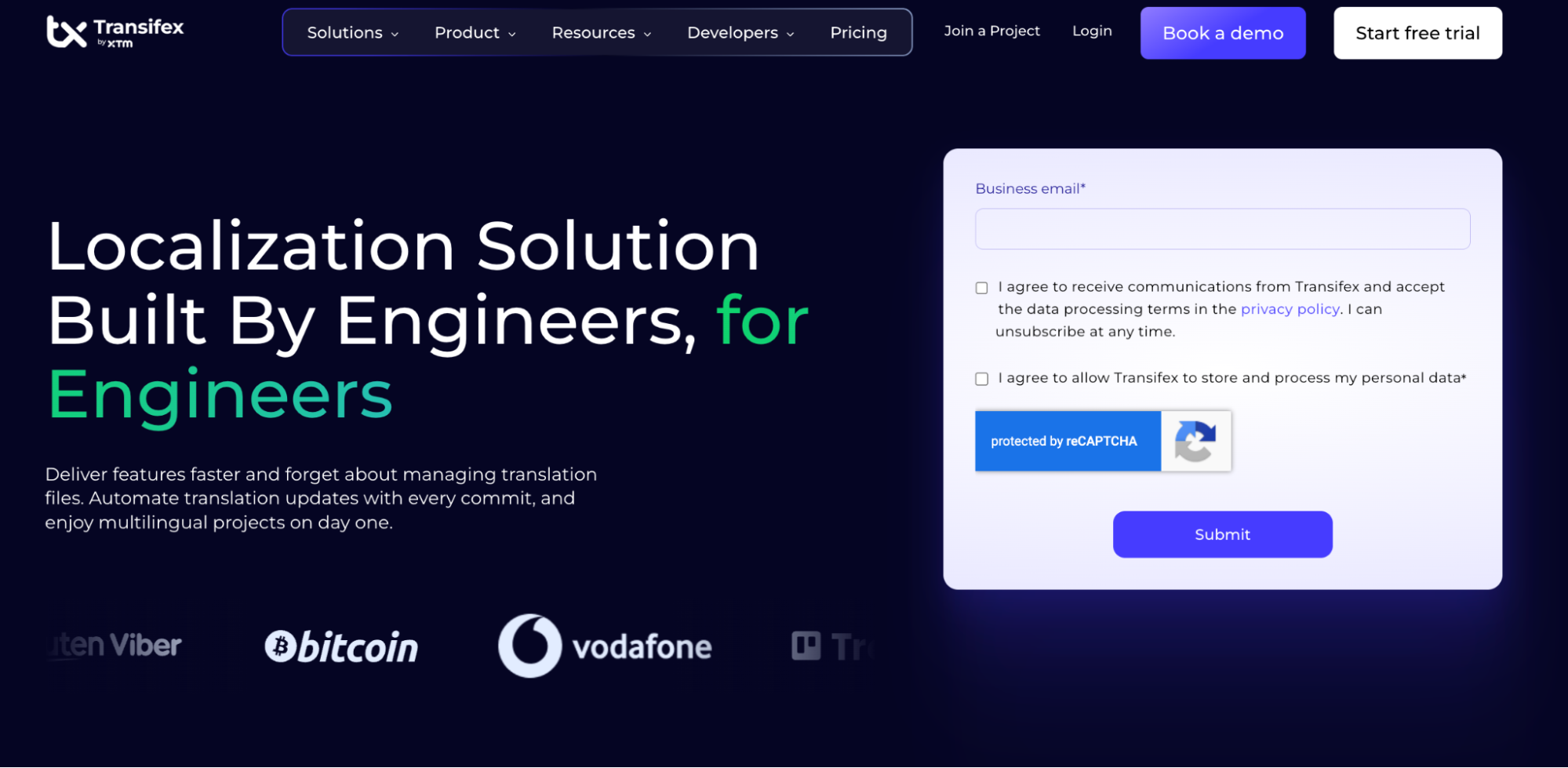 Transifex localization platform for devs