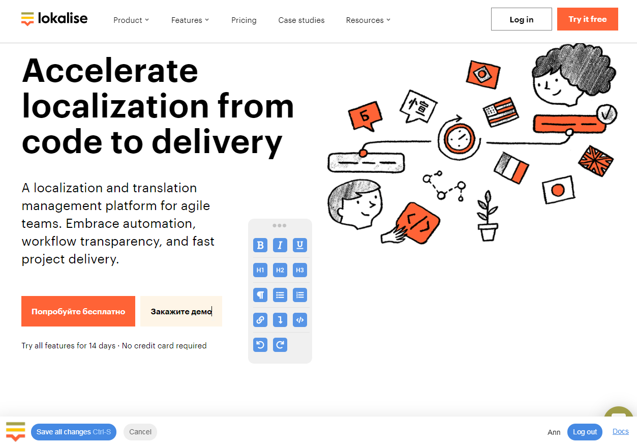 lokalise in-context editor tool