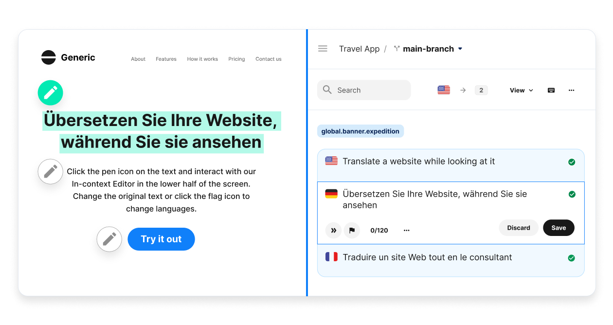 Phrase's in-context editor
