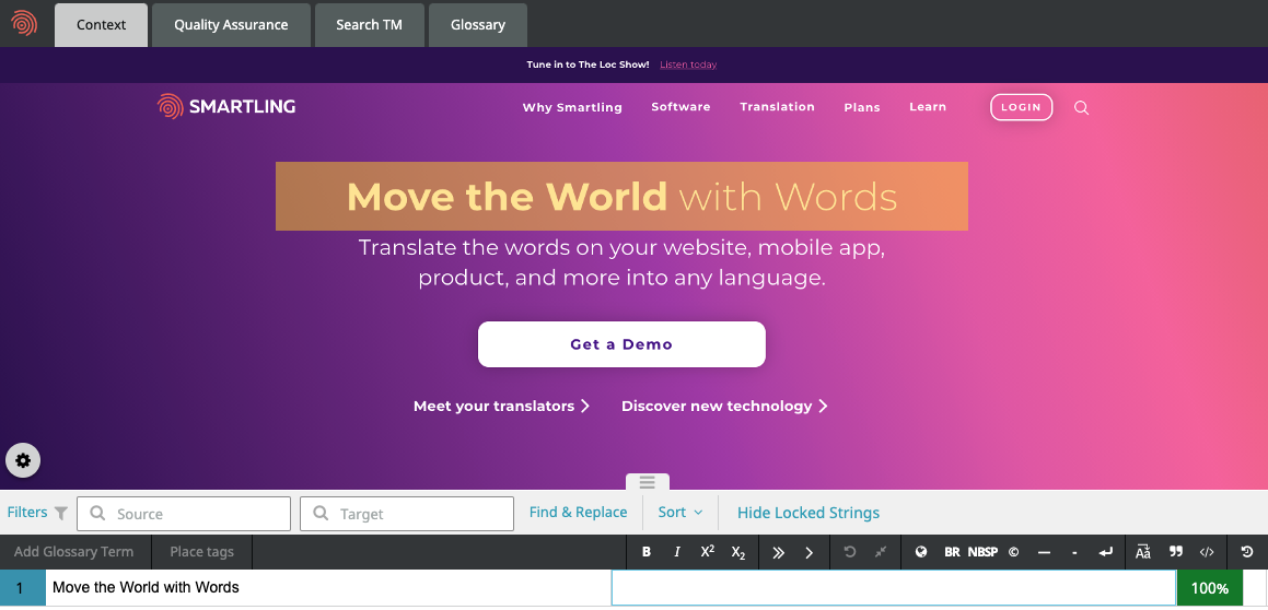 smartling's ICE tool for localization