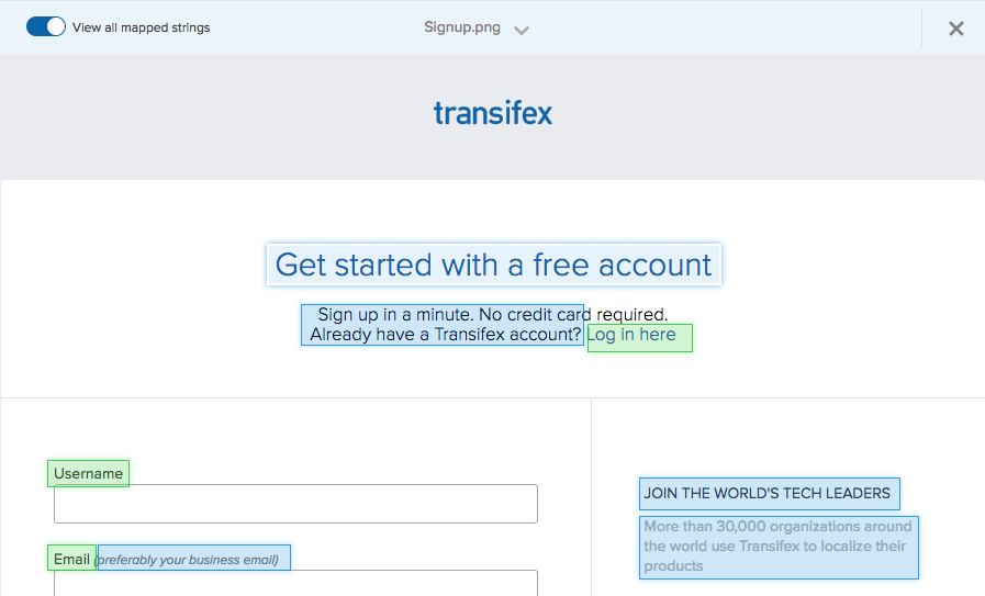 Transifex ICE editor