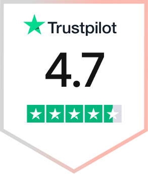 Trustpilot rating badge 4.7 stars