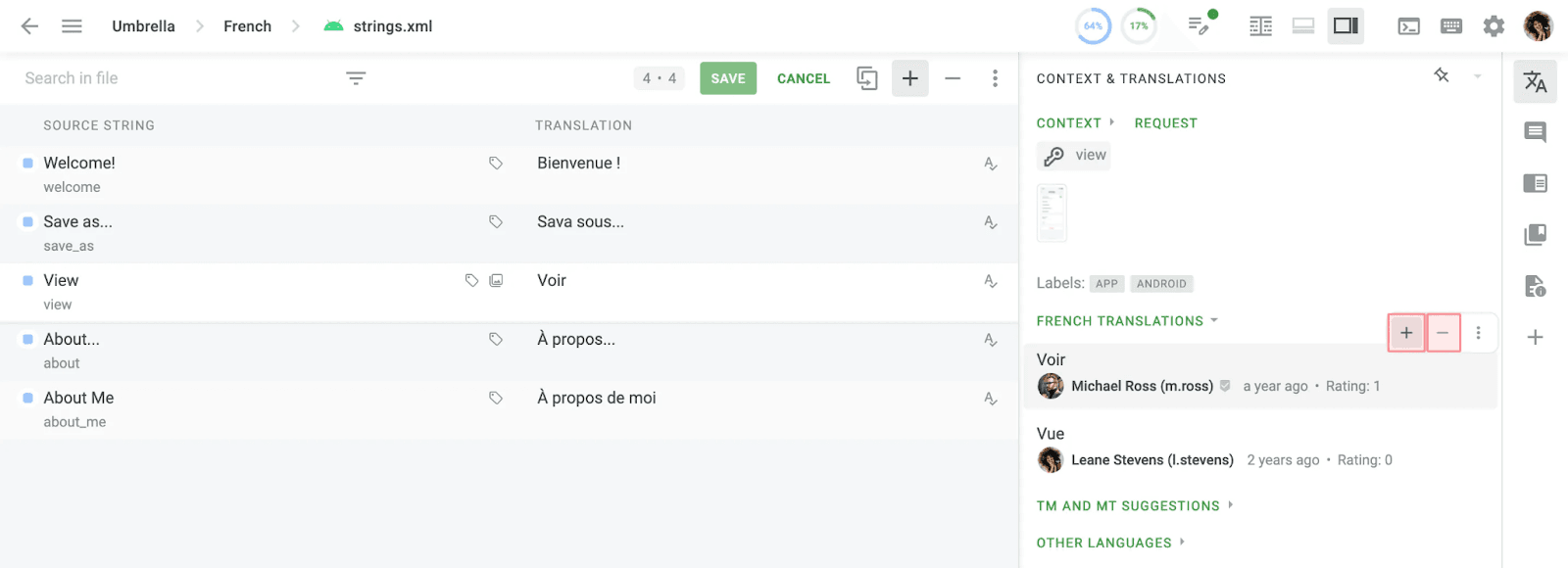 Crowdin's community interface